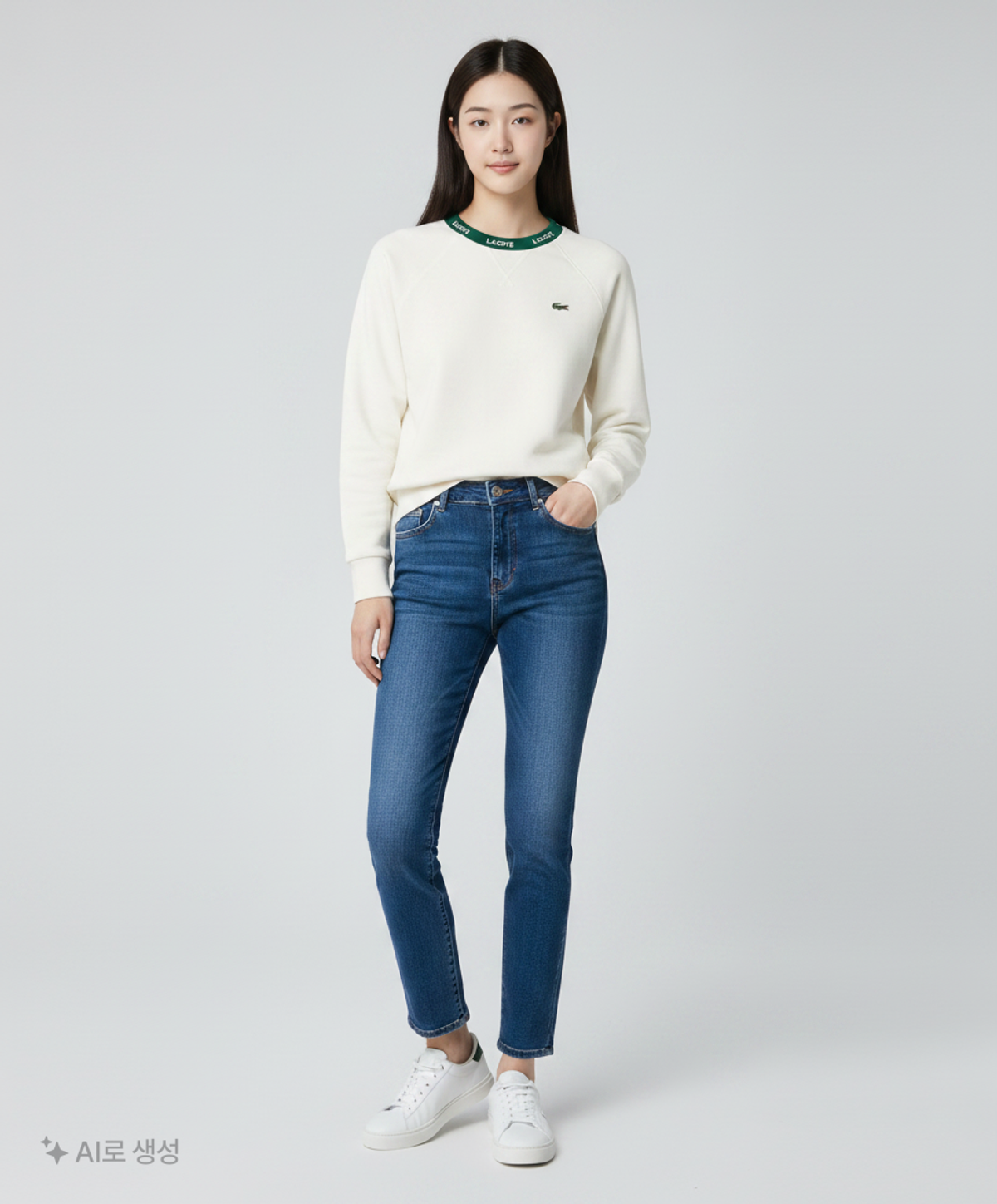 라코스테(LACOSTE) 여성 베이직 크루넥 맨투맨 SF200E-52N 70V 40