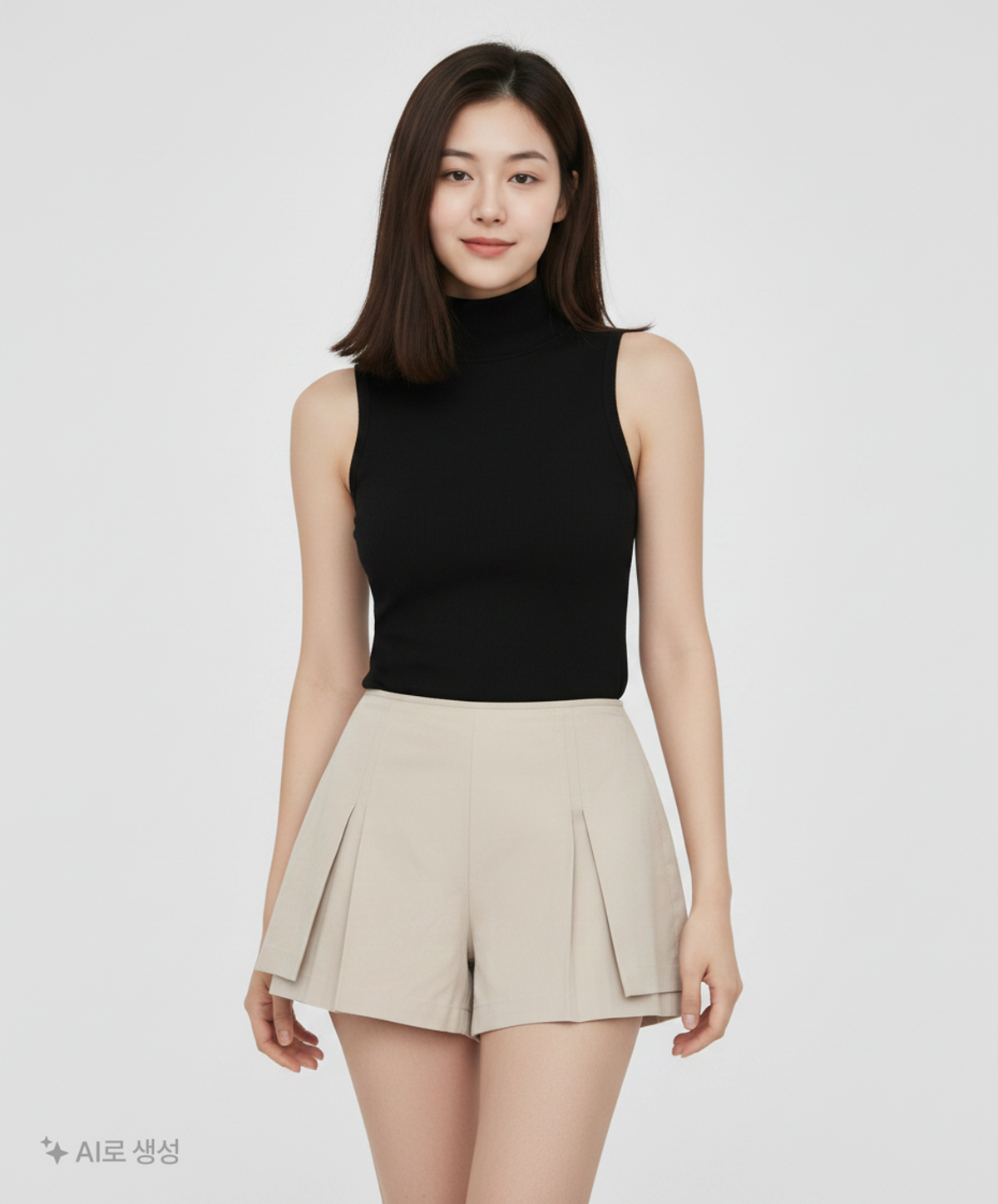 시티브리즈(CITYBREEZE) 플리츠 팬츠 스커트_BEIGE M
