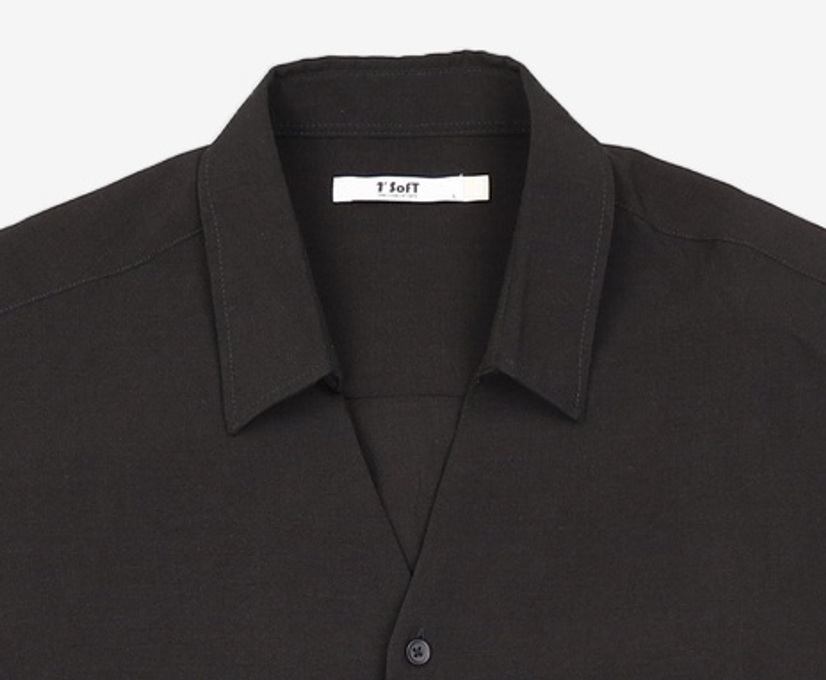 원소프트(1'SOFT) 루즈핏Y넥셔츠 LOOSE FIT Y NECK SHIRT L