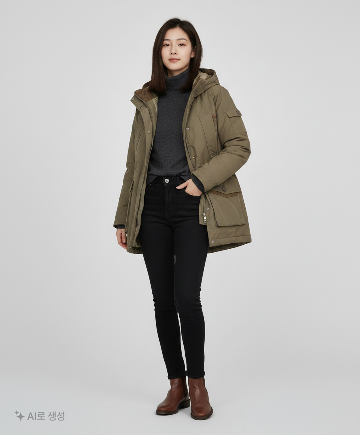 에스피오나지(ESPIONAGE) 하프 패딩/하프 헤비 아우터 S