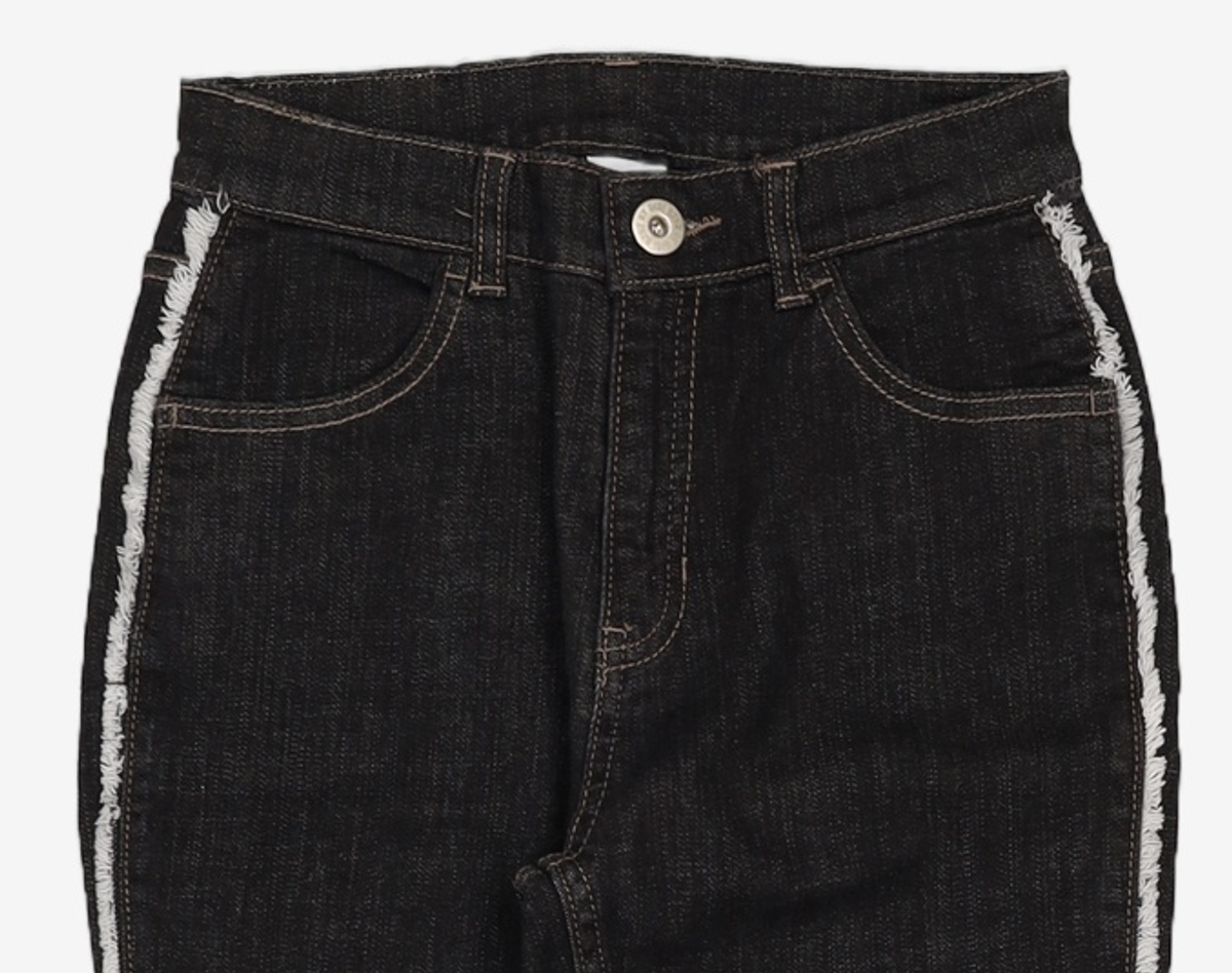 오아이오아이 컬렉션(OIOI COLLECTION) FRINGE RAW WESTERN DENIM PANTS [BLACK] S