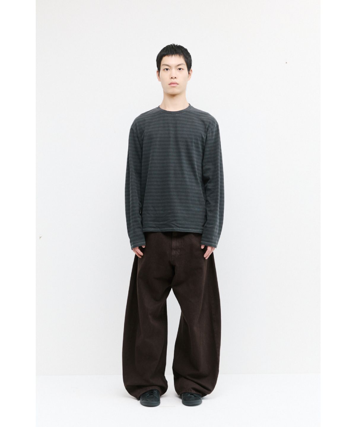 해칭룸(HATCHINGROOM) Wide Curve Jeans Brown
