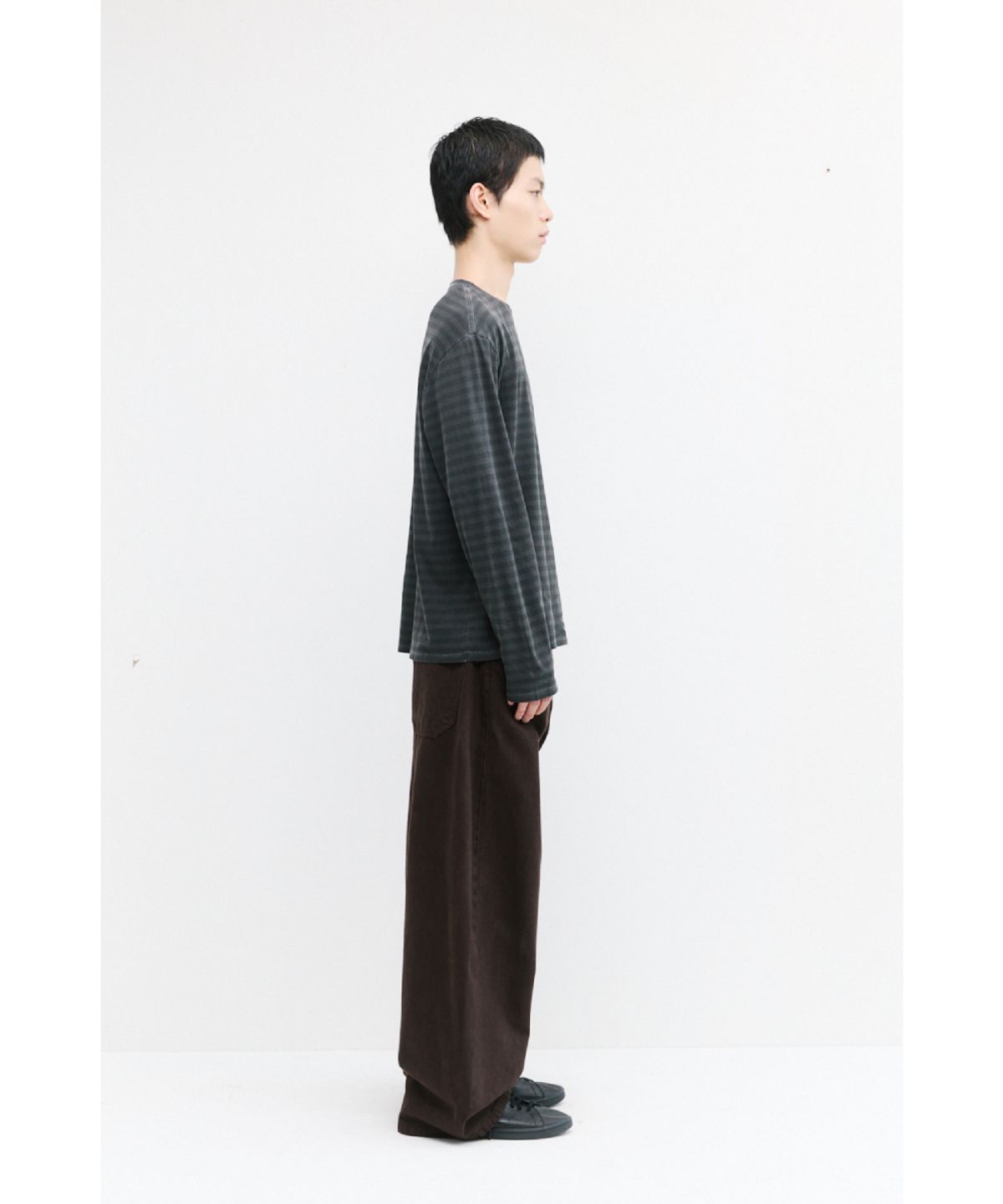 해칭룸(HATCHINGROOM) Wide Curve Jeans Brown
