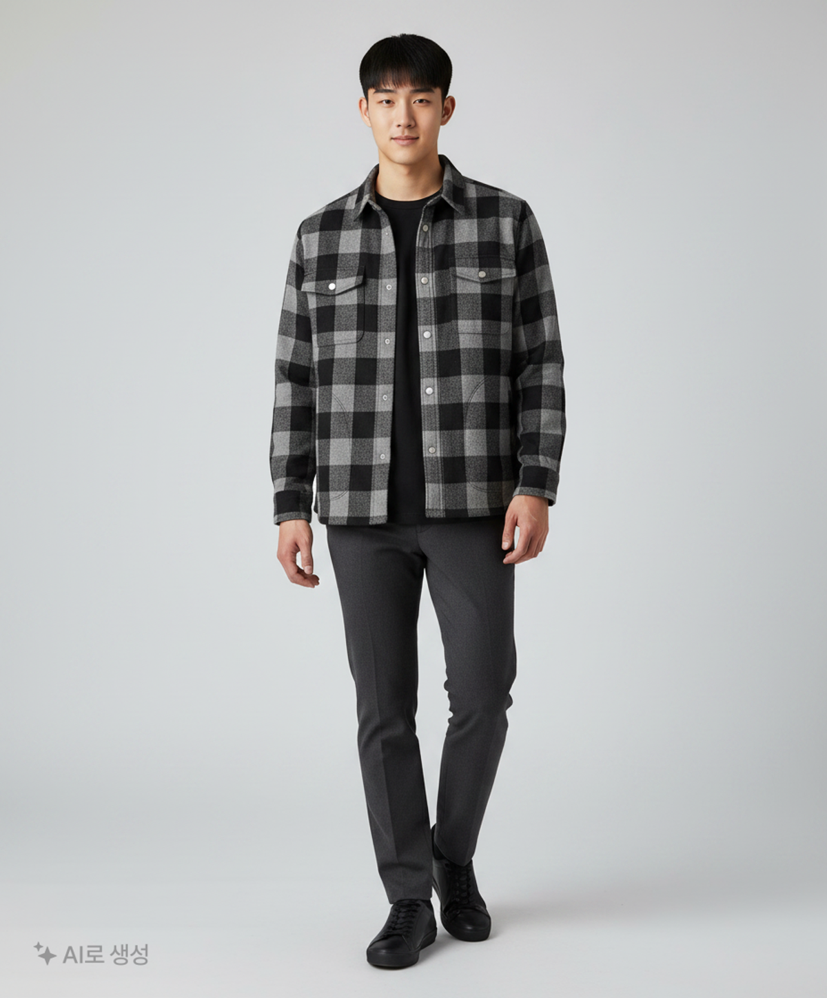 프리즘웍스(FRIZMWORKS) HEAVY FLANNEL SHIRT JACKET _ BLACK L