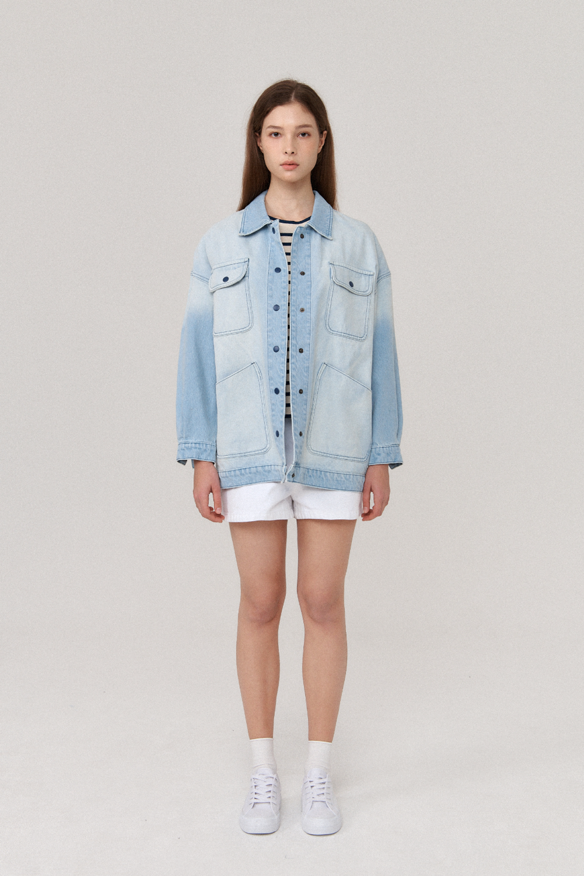 르몽생미셸(LE MONT ST MICHEL) VIVI - OVER DYE JACKET_blue