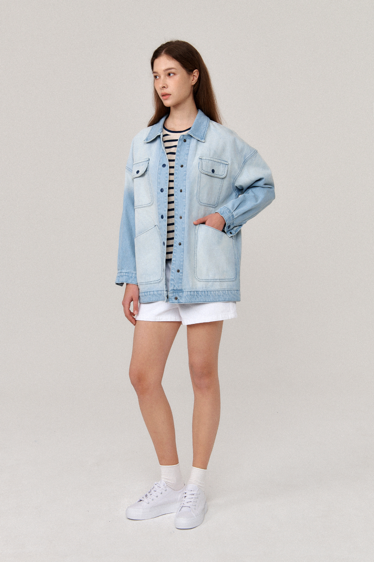 르몽생미셸(LE MONT ST MICHEL) VIVI - OVER DYE JACKET_blue