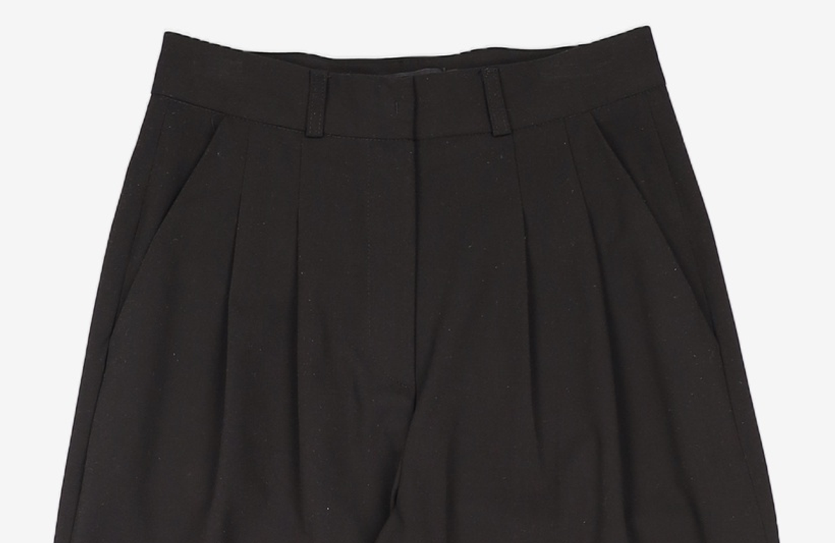 몽돌(MONGDOL) 스판 투턱 와이드 슬랙스 블랙 MDPT019BLACK S