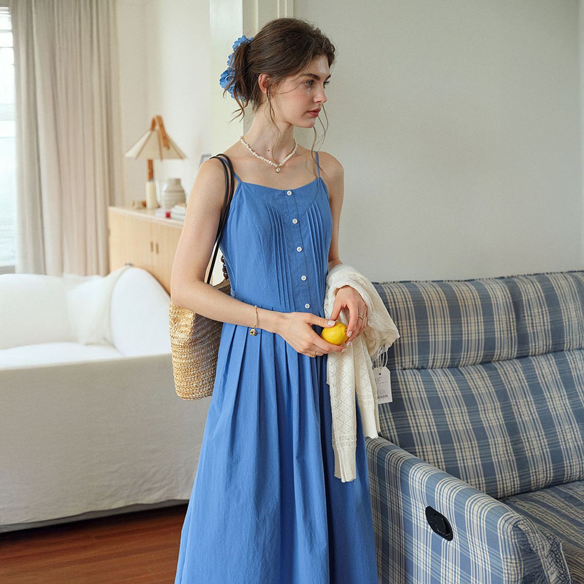 심플레트로(SIMPLE RETRO) SR_Klein blue strap dress