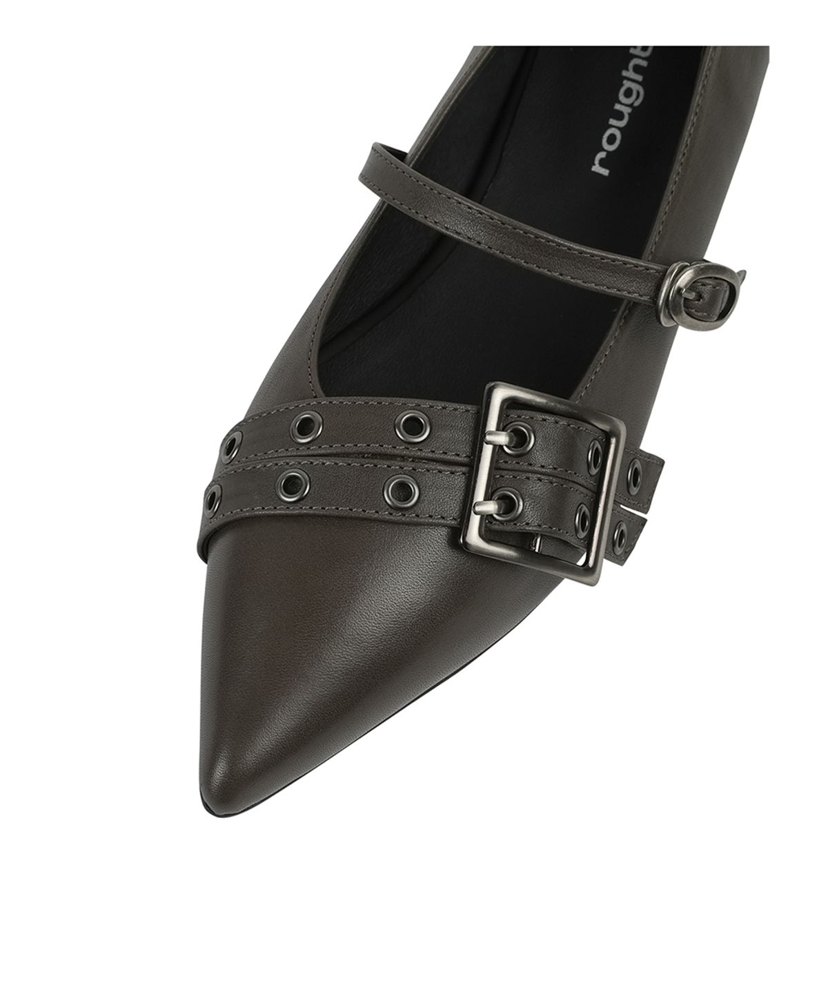 로타입(ROUGHTYPE) Buckle-line Slingback Shoes - Brown