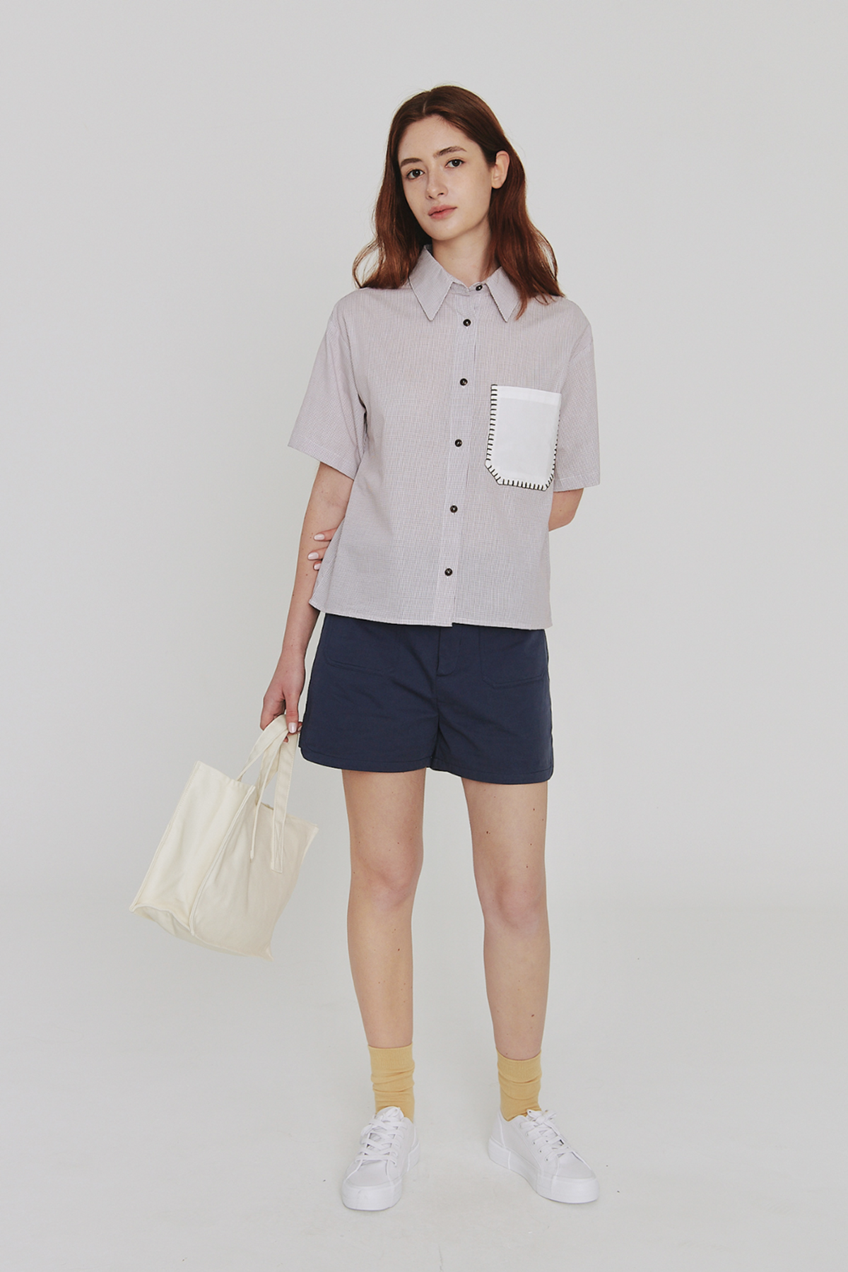 르몽생미셸(LE MONT ST MICHEL) CASTELANE - Microcheck shirt_Purple