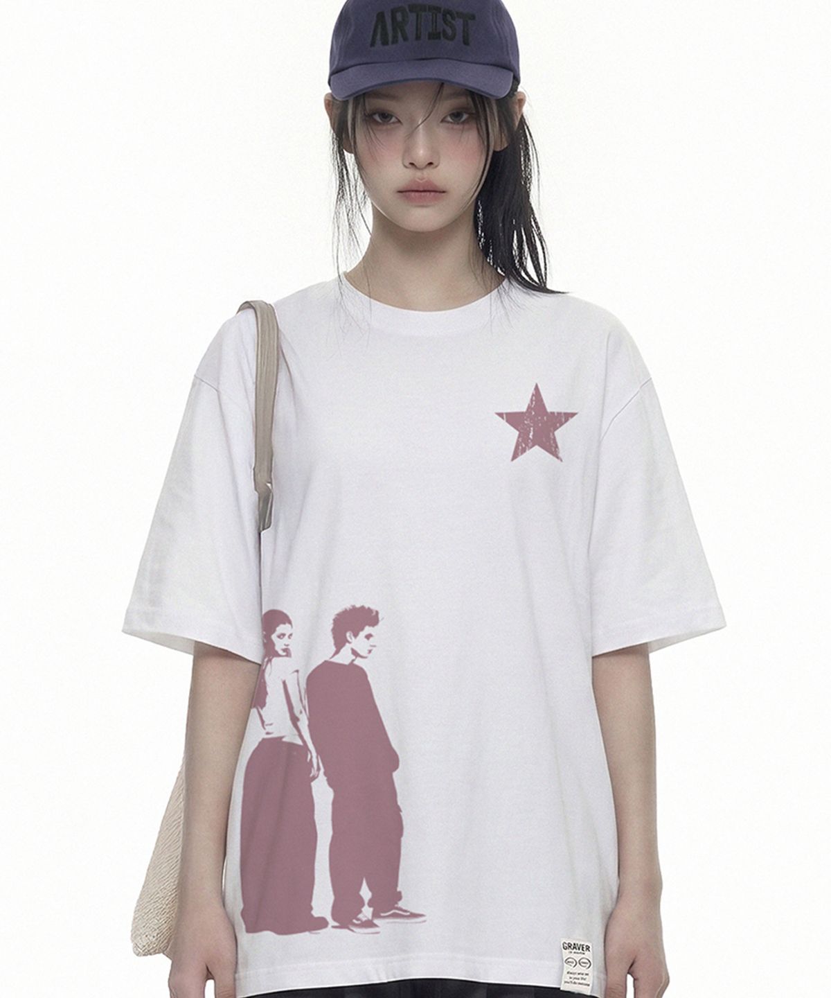 그레이버(GRAVER) [UNISEX]STAR1 COUPLE 반팔 티셔츠_2color