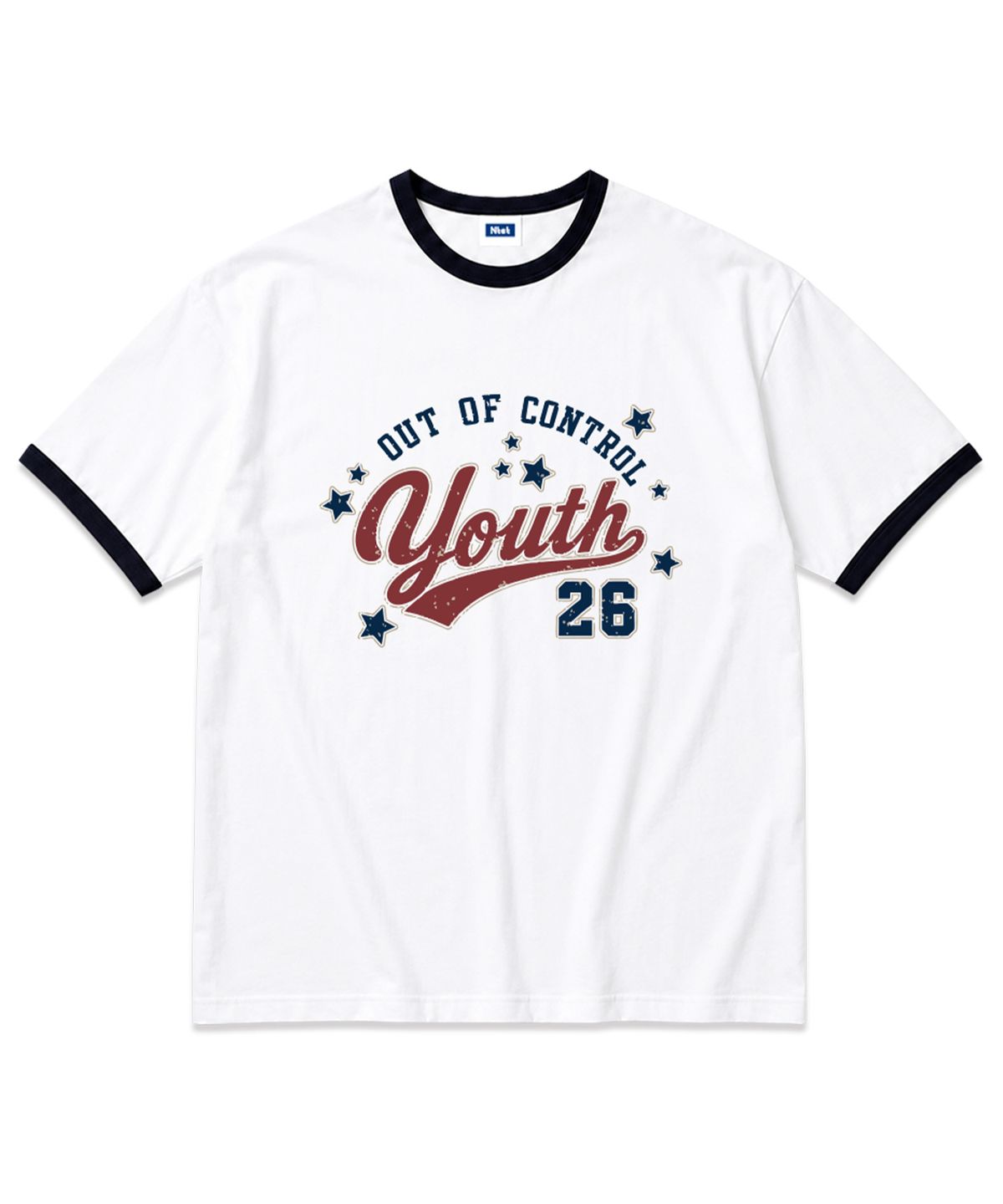 엔티이티(NTET) out of control overfit ringer t-shirt (3color)