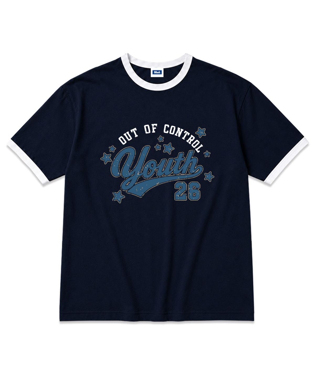 엔티이티(NTET) out of control overfit ringer t-shirt (3color)