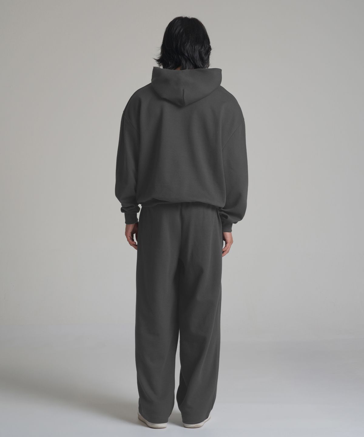 노밍(NOMING) [SET] 루즈핏 크롭 이지 후드티 + 원턱 와이드 스웨트 팬츠 (3COLOR)