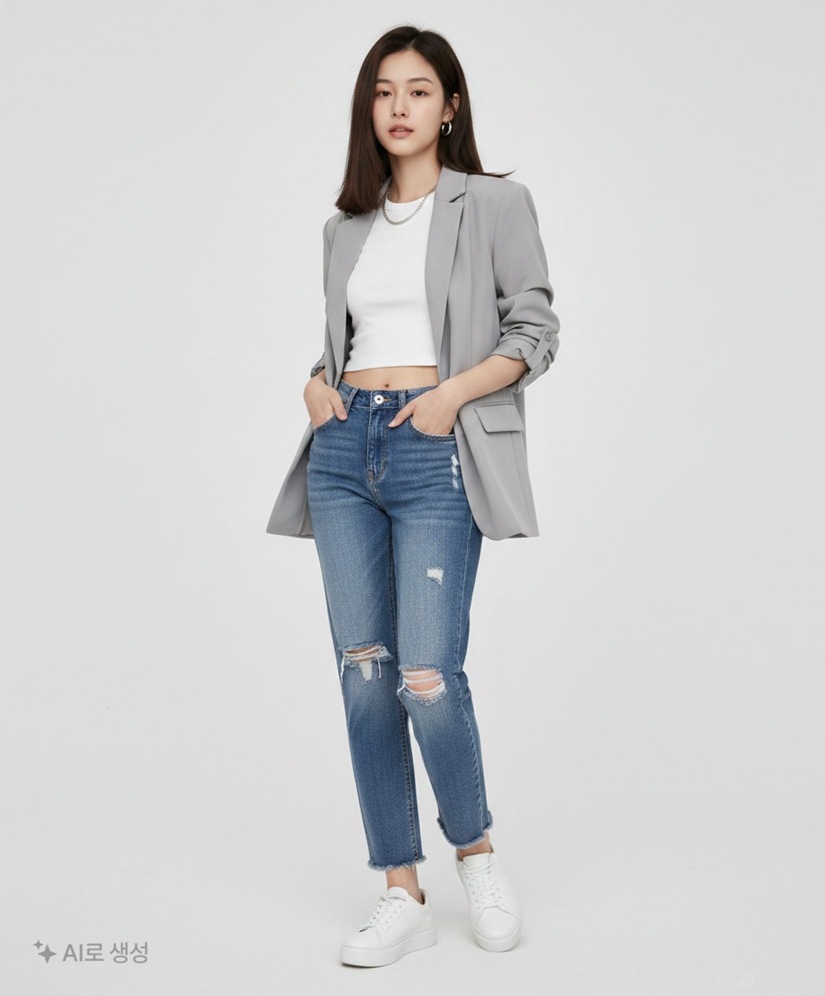 르샵(LESHOP) 청/데님 팬츠 S