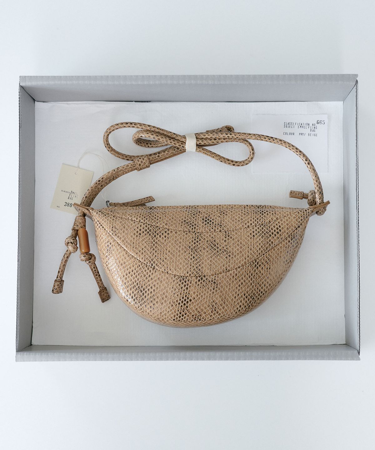 아카이브앱크(ARCHIVEPKE) Small fling bag(Python beige)_OVBAX26201PYB