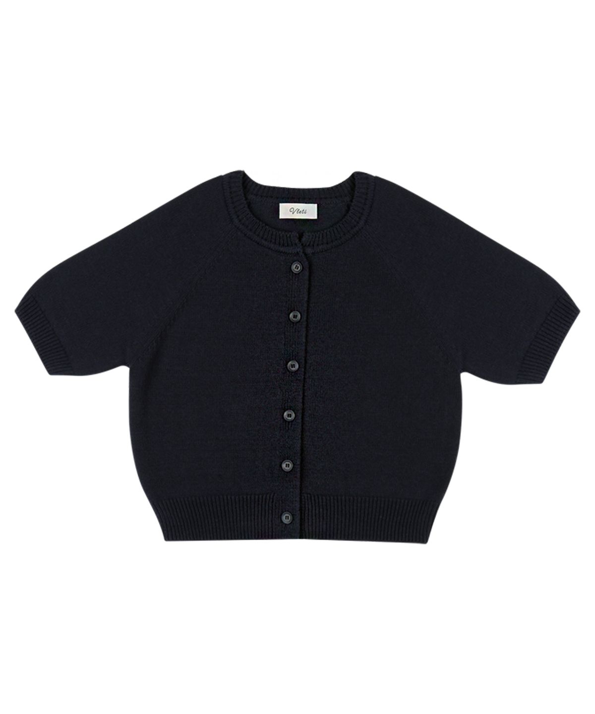 블레티(VLETI) Cotton Half Knit Cardigan (navy)