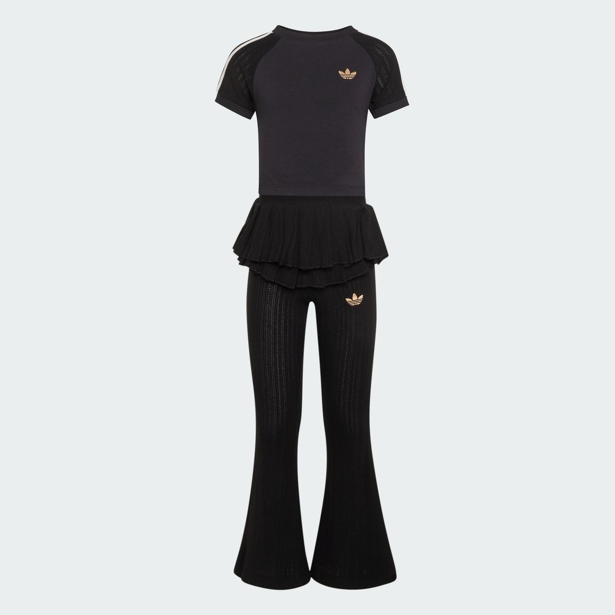 아디다스 키즈(ADIDAS KIDS) 슬림 니트 티 레깅스 세트 KR4054