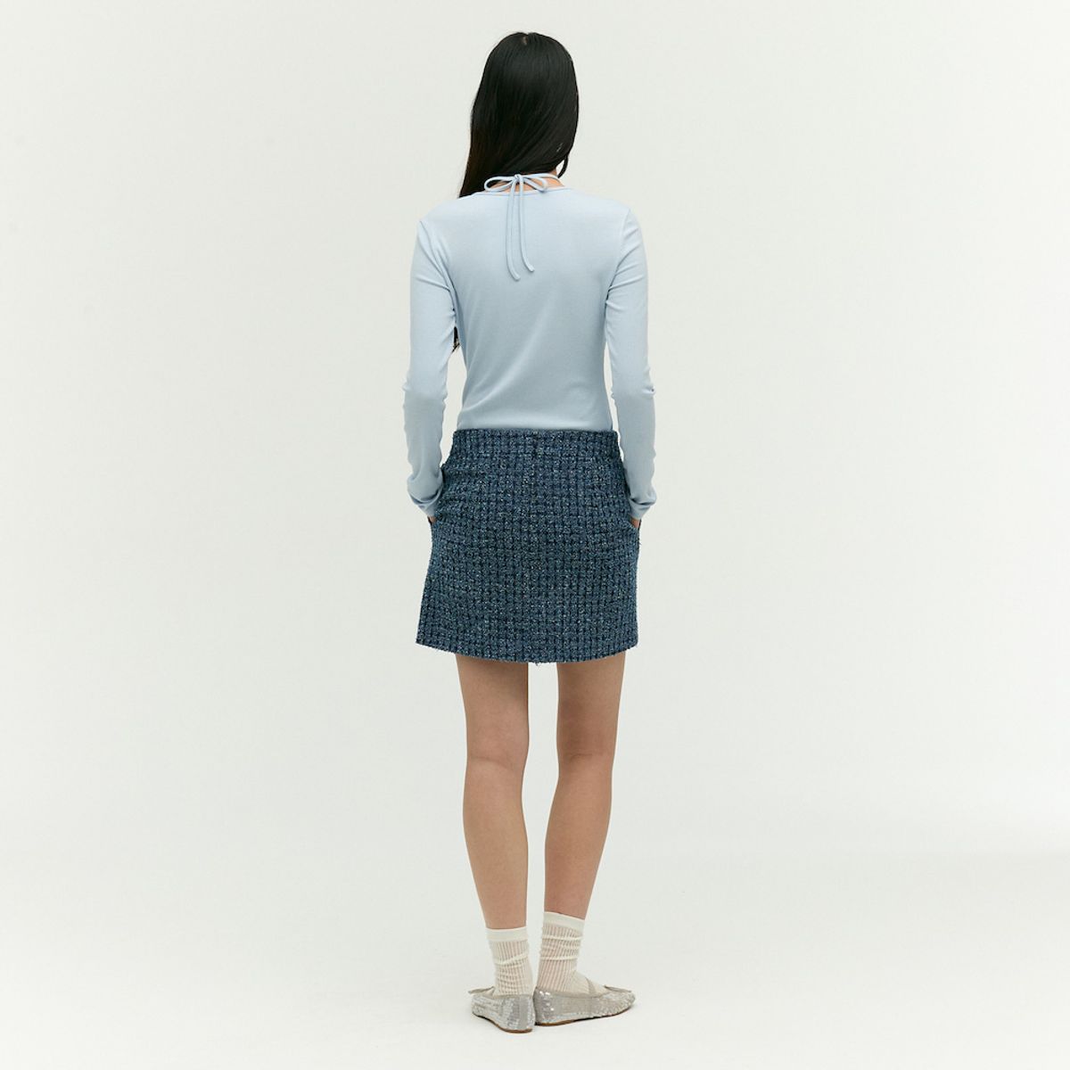 이비엠(EBM) 데님 라이크 미니 스커트 EMP2DSK020