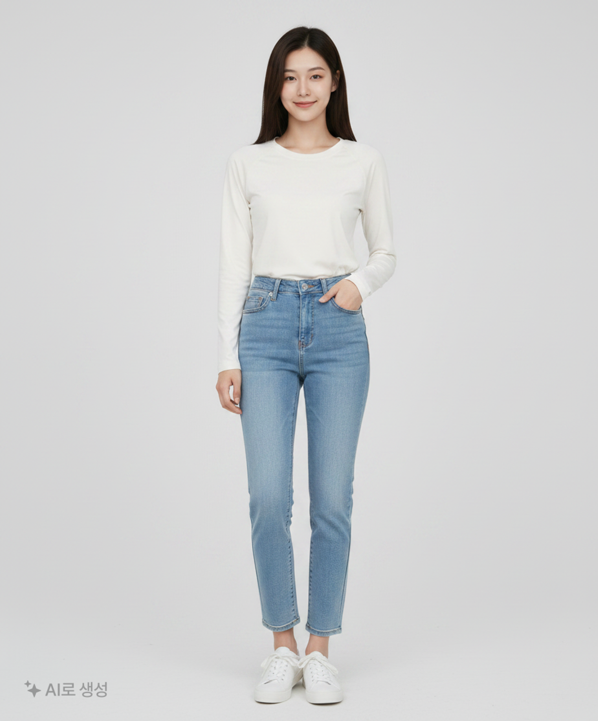 스컬피그(SKULLPIG) SWT25052-02 소프터치 라운드 롱 슬리브 오프화이트 S