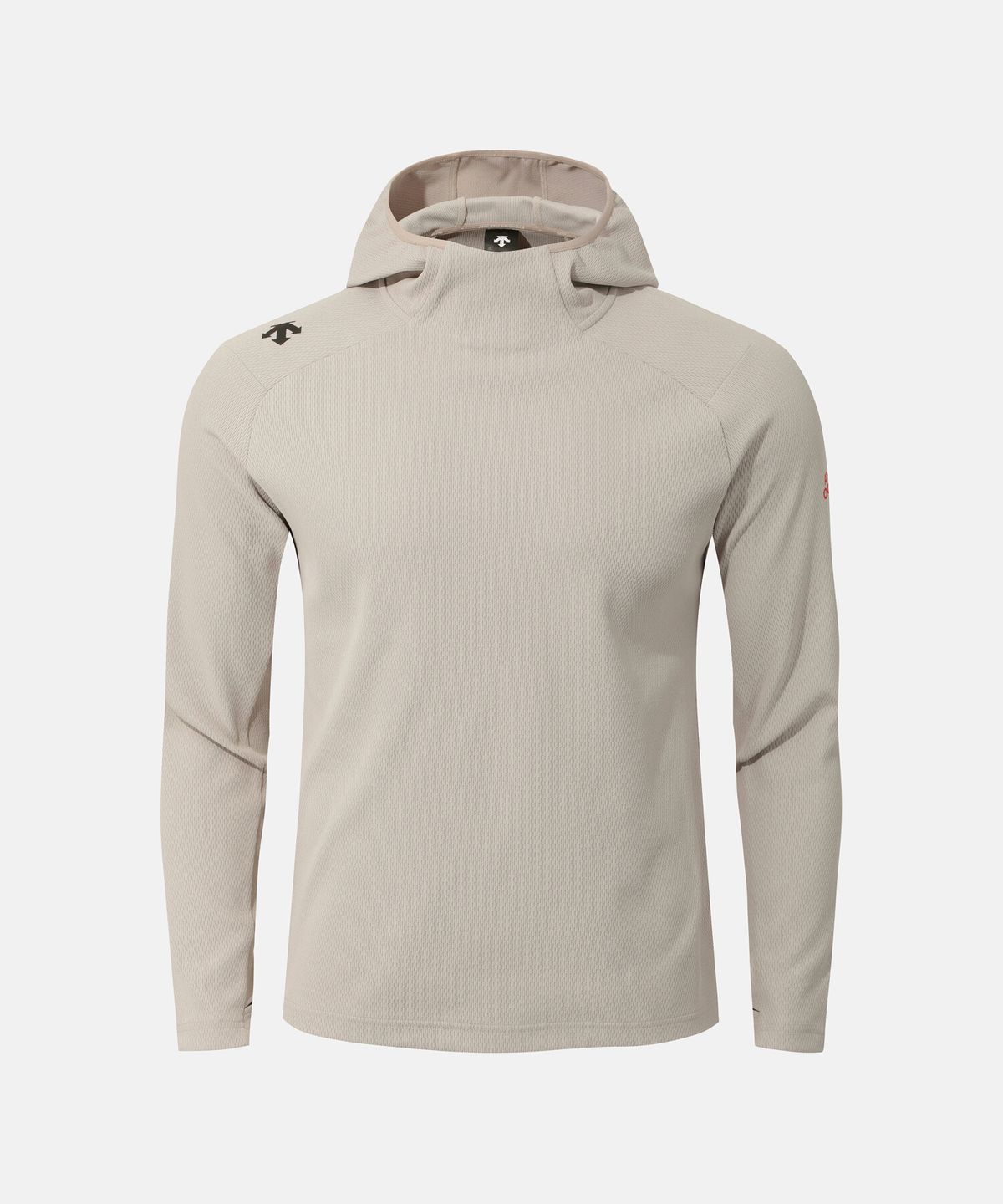 데상트(DESCENTE) 속건 후드 긴팔 티셔츠 베이지 SR323RTL73