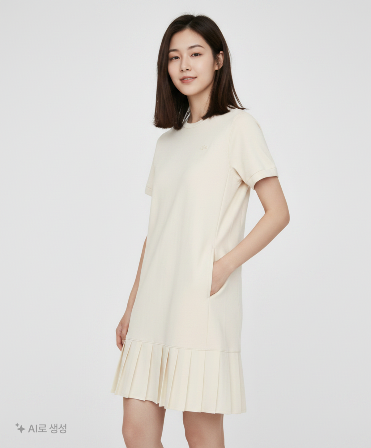 라코스테(LACOSTE) 여성 플리츠 반팔 원피스 EF201E-51G 056 36