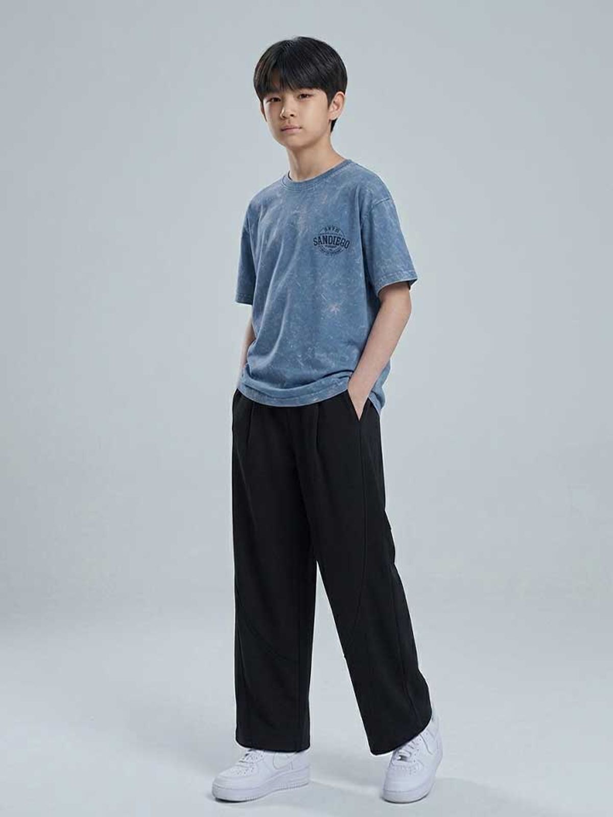 행텐 틴즈(HANGTEN TEENS) 틴즈 더블페이스 커브드 팬츠_100(14580-038-607-09)