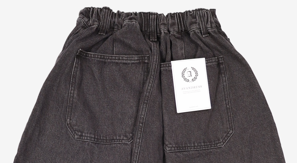 어반드레스(AVANDRESS) Super Wide Dart Denim Pants BLACK XL