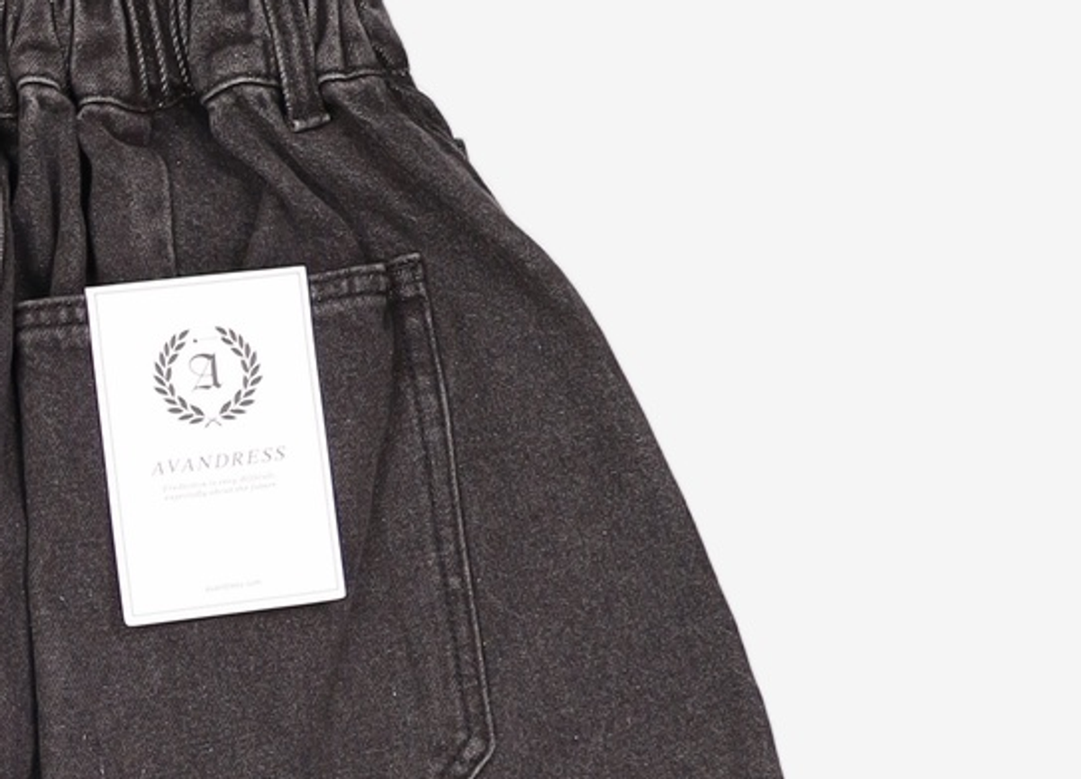 어반드레스(AVANDRESS) Super Wide Dart Denim Pants BLACK XL