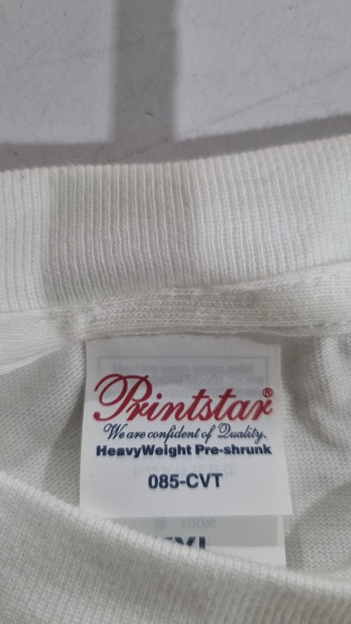 프린트스타(PRINTSTAR) 085-CVT 17수 무지 반팔티 화이트 XXL