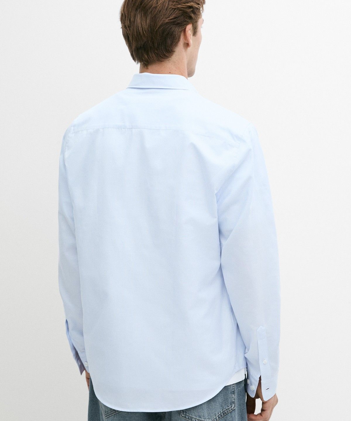 마시모두띠(MASSIMO DUTTI) 100% 코튼 레귤러 핏 스트라이프 셔츠