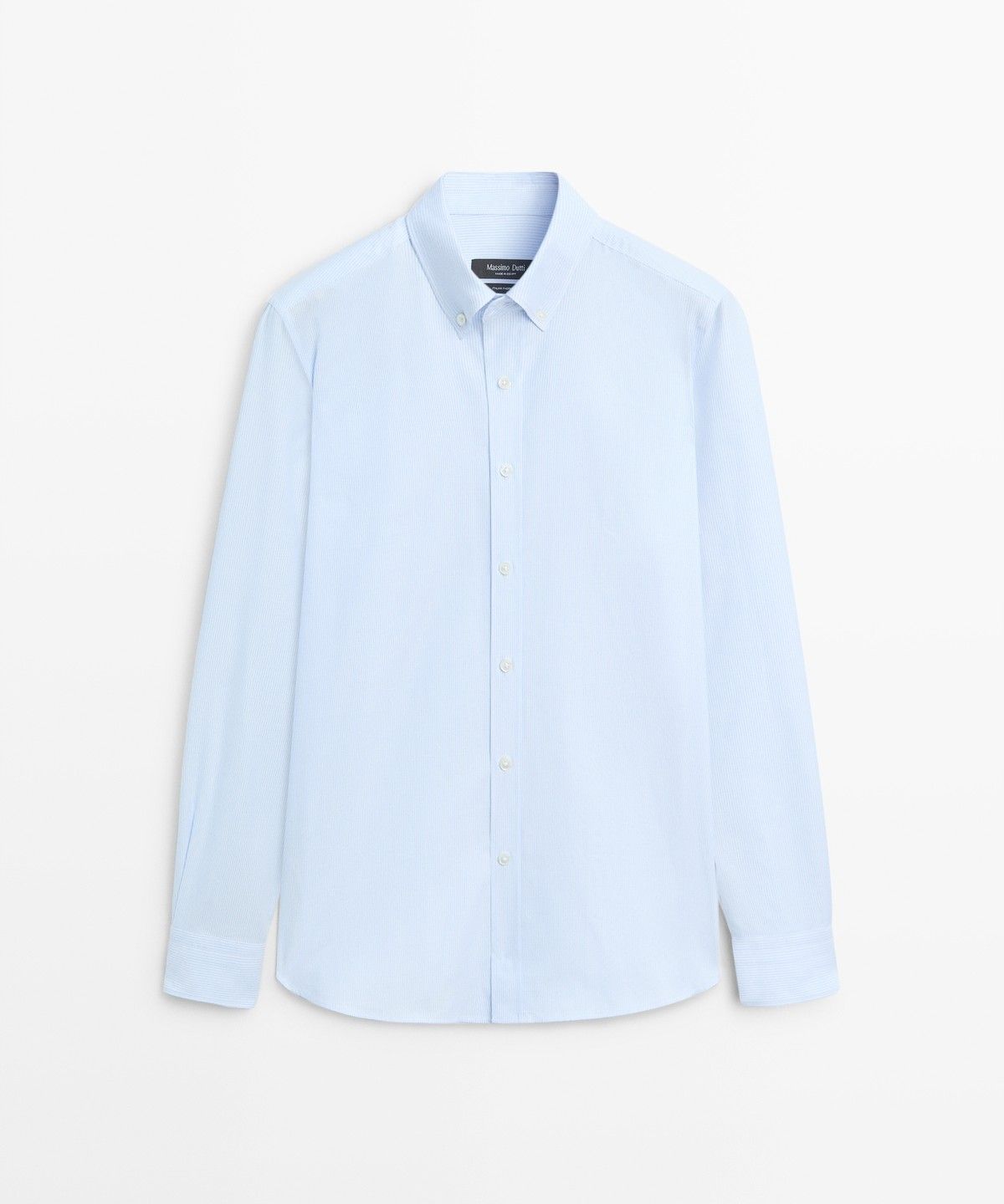 마시모두띠(MASSIMO DUTTI) 100% 코튼 레귤러 핏 스트라이프 셔츠