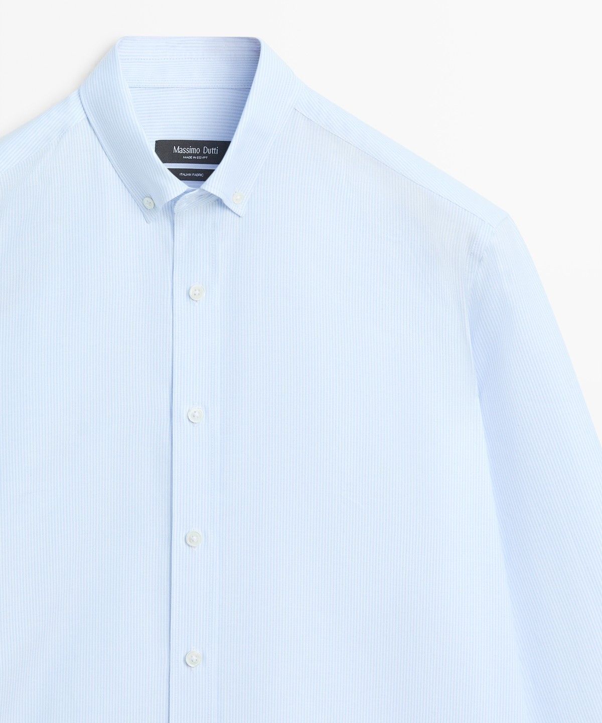 마시모두띠(MASSIMO DUTTI) 100% 코튼 레귤러 핏 스트라이프 셔츠
