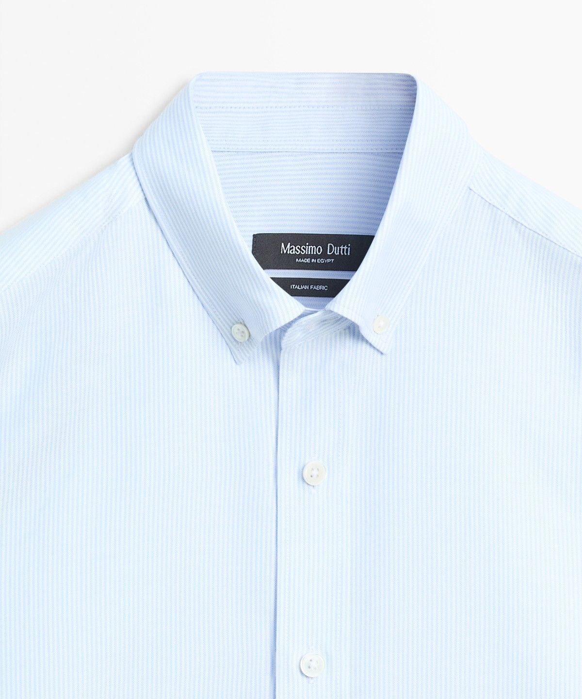 마시모두띠(MASSIMO DUTTI) 100% 코튼 레귤러 핏 스트라이프 셔츠
