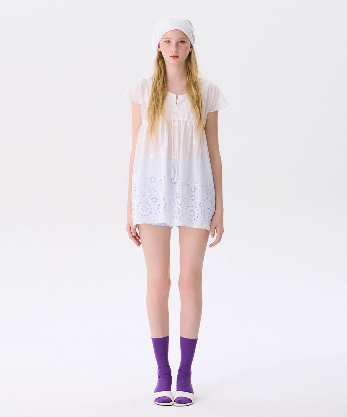 준준스페이스(JUNEJUNE SPACE) Eyelet Punching Top_White(아일렛 펀칭 탑_화이트)