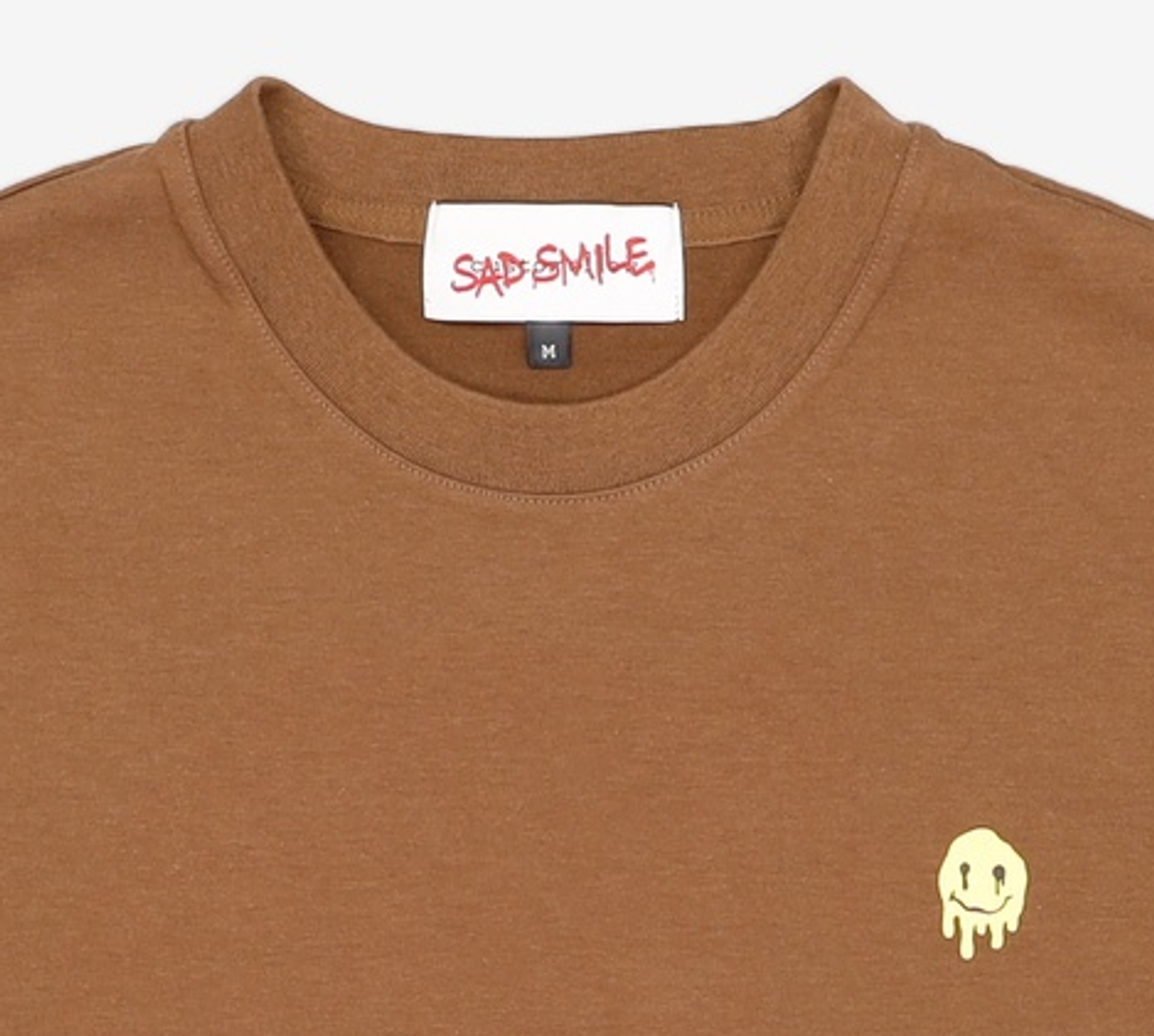 커스텀멜로우(CUSTOMELLOW) sadsmile logo short-sleeved shirt_CQTAM22411BRX M