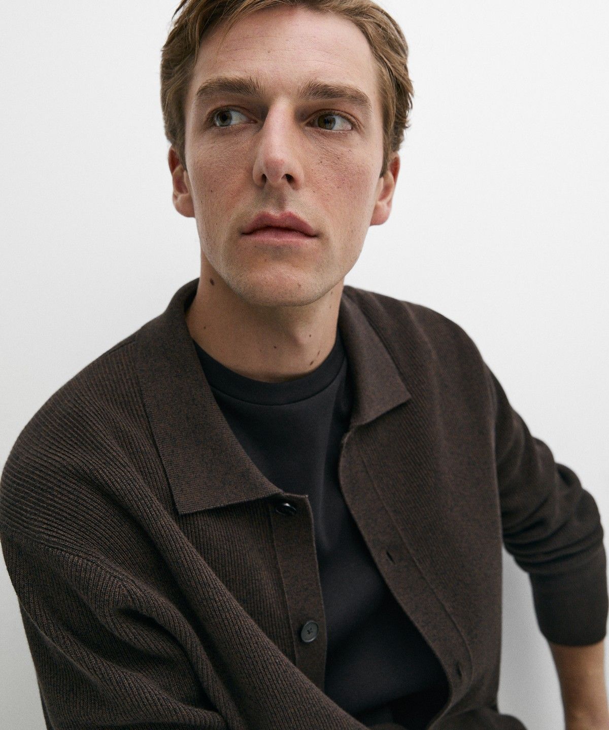 마시모두띠(MASSIMO DUTTI) 100% 코튼 폴로넥 니트 가디건