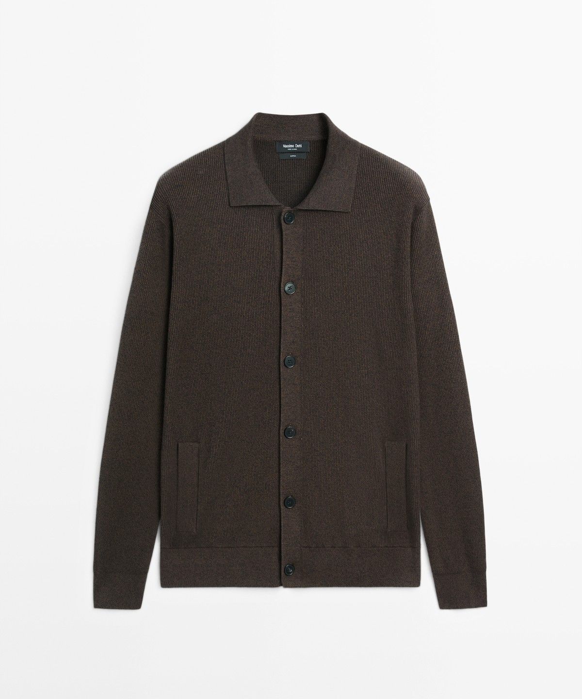 마시모두띠(MASSIMO DUTTI) 100% 코튼 폴로넥 니트 가디건
