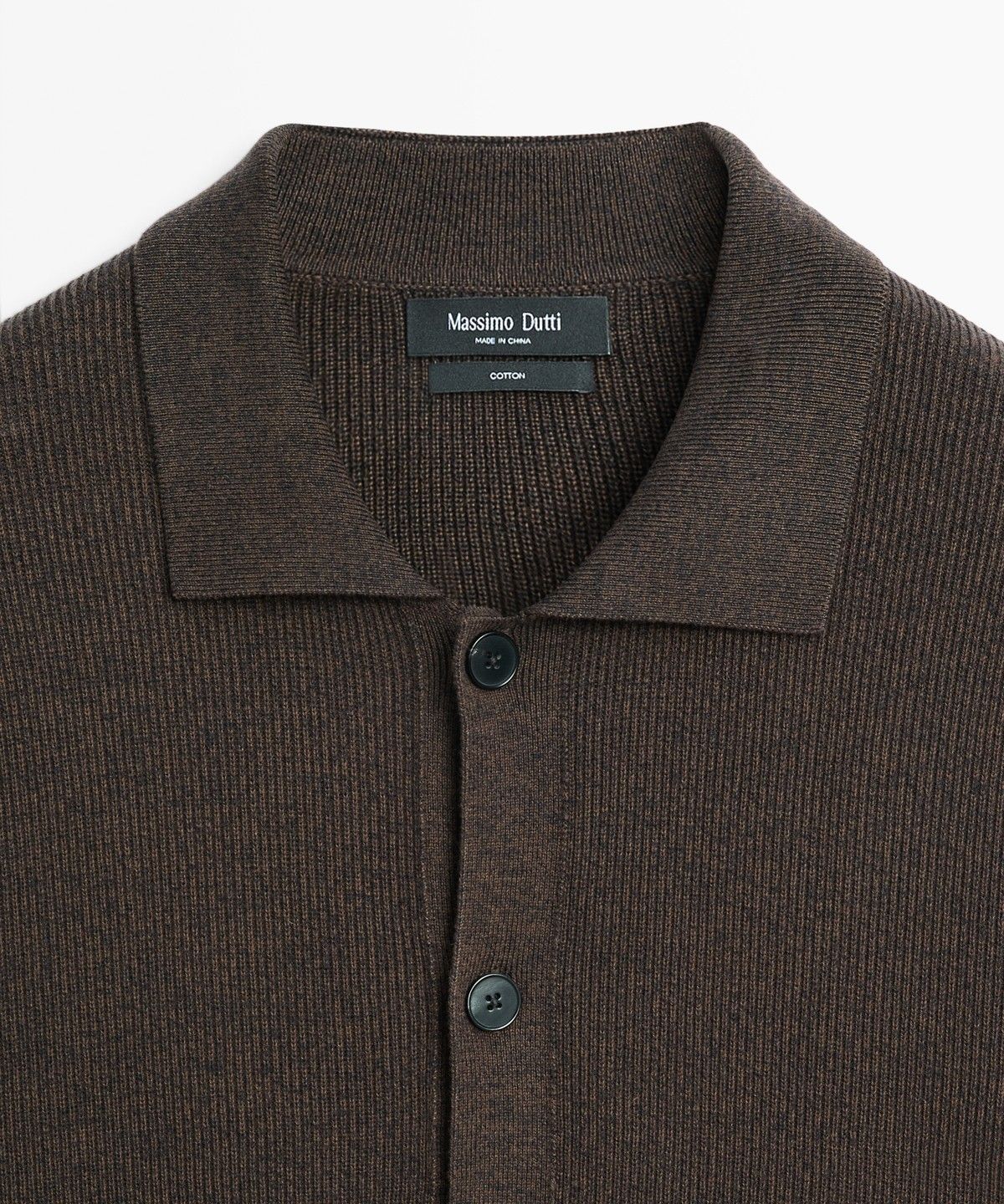 마시모두띠(MASSIMO DUTTI) 100% 코튼 폴로넥 니트 가디건