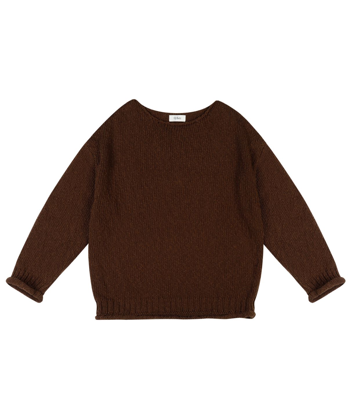 블레티(VLETI) Loose Cotton Boatneck Knit (brown)