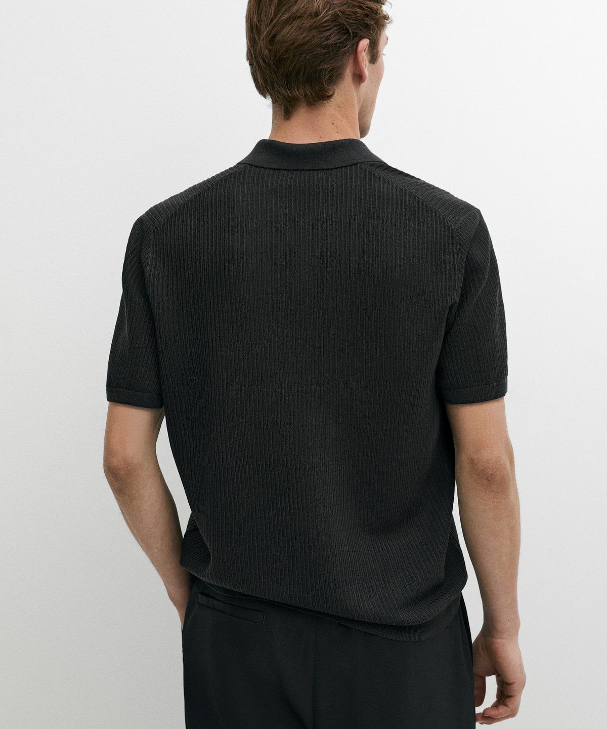 마시모두띠(MASSIMO DUTTI) 울 블렌드 반팔 니트 폴로