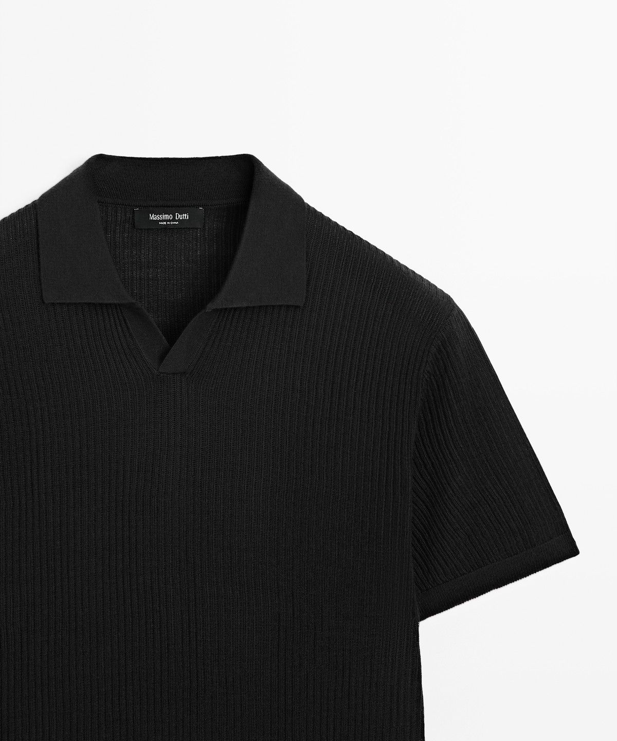 마시모두띠(MASSIMO DUTTI) 울 블렌드 반팔 니트 폴로