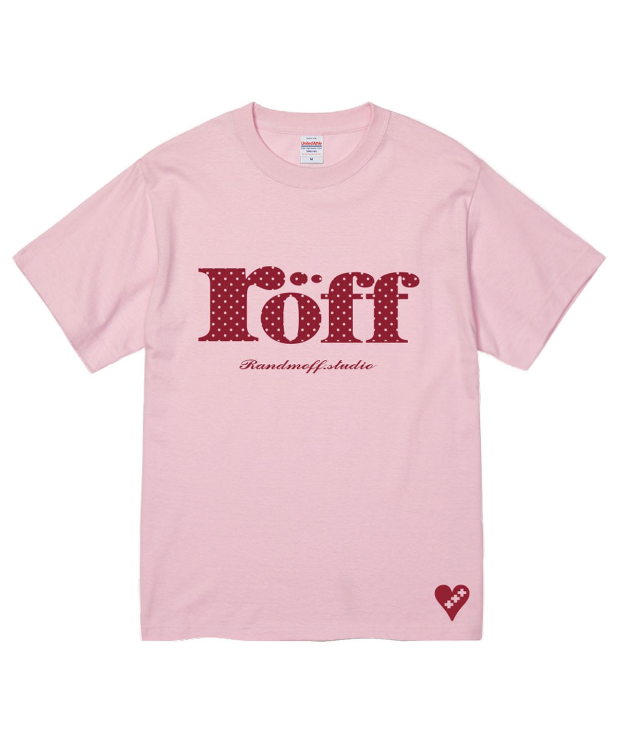 랜덤오프(RANDOMOFF) RÖFF TYPE PLAY DOT T-SHIRT [BERRY MILK]