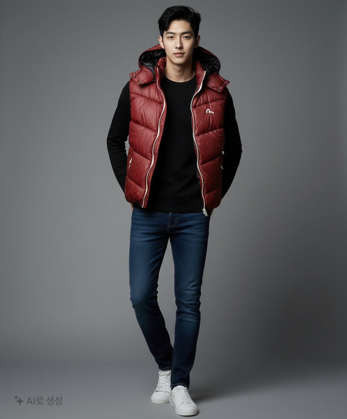 에비수(EVISU) 패딩 베스트 XL
