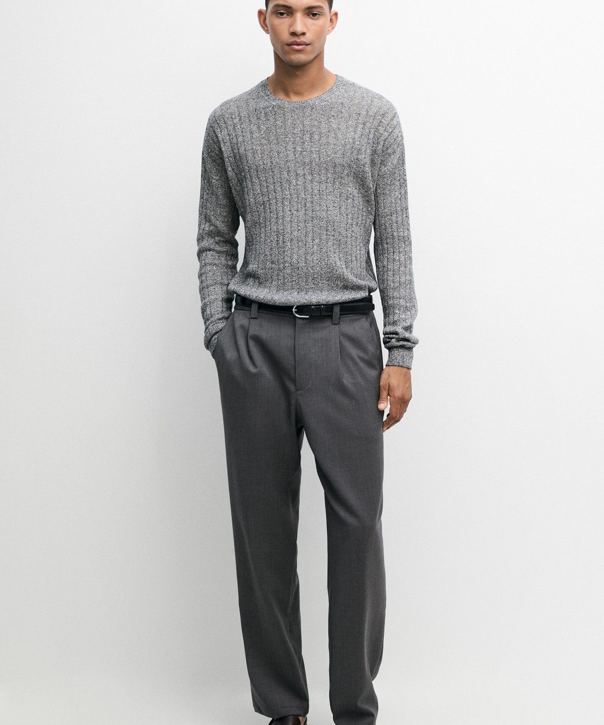 마시모두띠(MASSIMO DUTTI) 100% 울 스트레이트 핏 팬츠