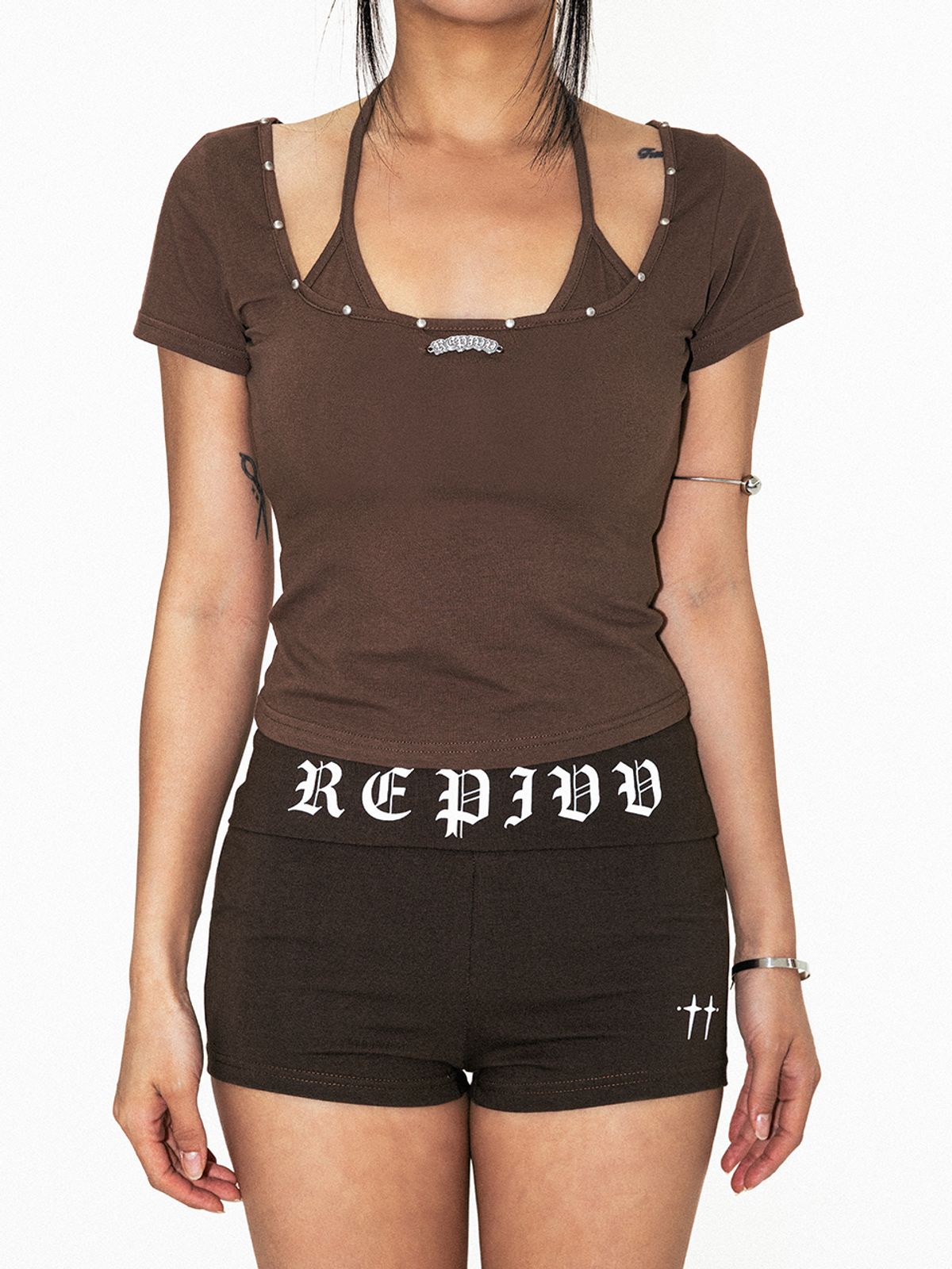 레피브(REPIVV) Burning Bikini T-shirt (Brown)