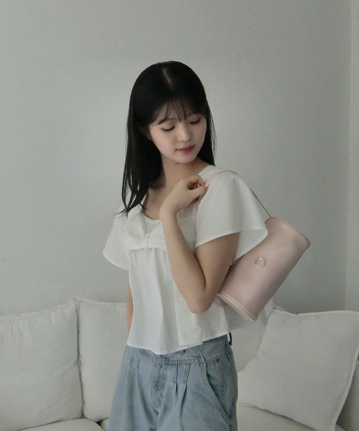 이로코(IROCO) 클래식 라운드 미니백_페일 핑크