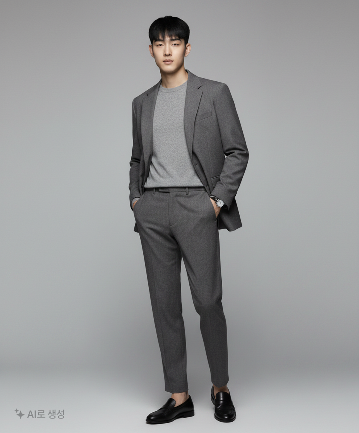 더니트컴퍼니(THEKNITCOMPANY) 웜히트 슬림핏 하프밴딩 슬랙스 48