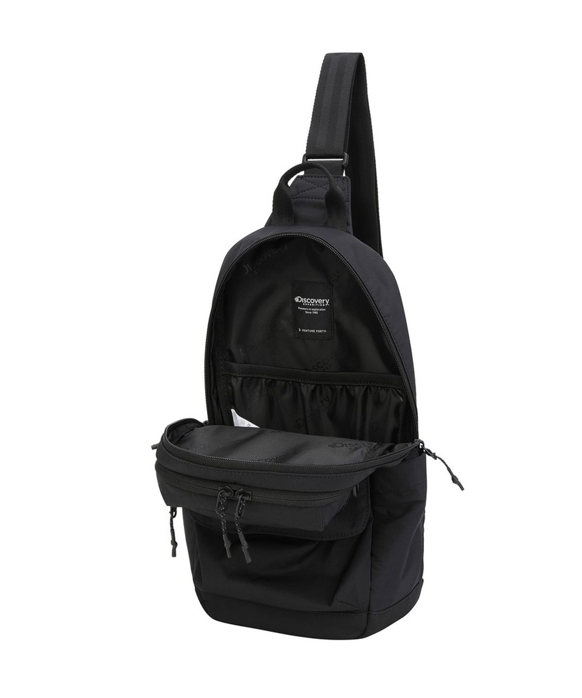 디스커버리 익스페디션(DISCOVERY EXPEDITION) 리너 투포켓 슬링백 (BLACK)