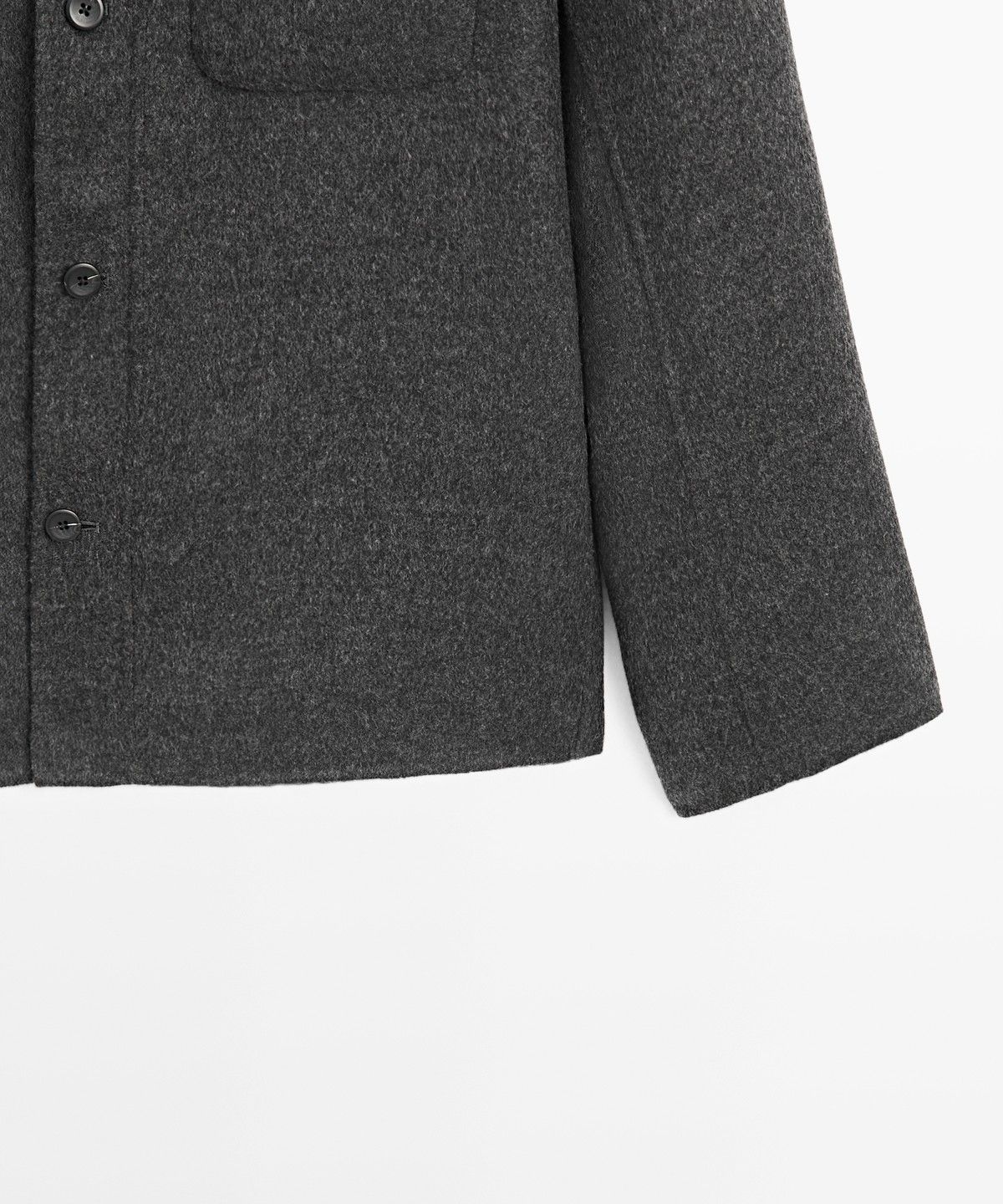 마시모두띠(MASSIMO DUTTI) 포켓 디테일 울 혼방 오버셔츠